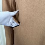 French Connection Asymmetrical Zip Wool Blend Leather Accent Tulip Coat Tan Sz 6 Photo 11