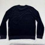 Vince Velour Crewneck Sweatshirt Black Gold Zip Detail Women's Size L Photo 9