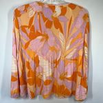 DR2 Women’s Floral Tie Front Long Sleeve Blouse Orange Purple Size Large Photo 7