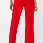 ZARA MID RISE RED STRAIGHT JEANS Photo 2