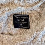Abercrombie & Fitch  Cropped knit sweater with hood size medium in cream Photo 2