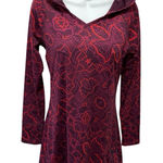Title Nine Mercury Athletic Hoodie Dress Sz S LS Purple Red Printed Sporty Photo 0