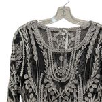 Ultra Pink Lace Sheer Embroidered Top Black Size Medium Photo 3