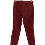 Loft  Womens Cotton Blend High Waist Skinny Leg Velvet Pants Burnt Orang Rust Siz Photo 2
