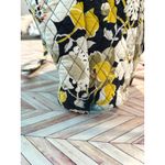 Vera Bradley Quilted Tote Bag Floral Print Yellow White Black Shoulder Bag Photo 1