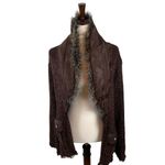 Y2K Ceres Fairy Grunge Faux Fur Chunky Knit Open Cardigan Women’s L Chocolate Brown Size L Photo 3