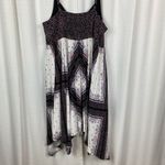 Torrid  Brown&Pink Boho Scarf Print Challis Handkerchief Hem Midi Dress Sz.2 Photo 8