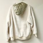 UGG  RTW Loyra Kangaroo Pocket Sherpa Metallic Pullover Hoodie Cream Women's L Photo 5