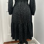 A New Day Black and Gray Long Sleeve Tie Front Dress Photo 6