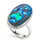 Samuel B. Sterling Silver Bezel Set Abalone Balinese Oval Ring, Sizes 6, NWT Photo 0