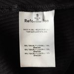 Reformation  Boat Neck Black Ribbed Midi Dress Small Long Sleeve Ruched Slit Photo 10