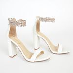 Lulus NWT Mylan White Ankle Strap Heels Photo 0