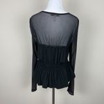 BCBGeneration  Blouse Top Womens M Black Sheer Witchy‎ Gothic Whimsygoth Coquette Photo 5