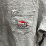 Vineyard Vines Women's Mrs. Claus Holiday Whale Pocket Gray T-Shirt XS Photo 1