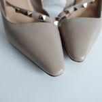 Valentino Garavani Beige Rockstud Cross Strap High Heel Pumps Photo 5
