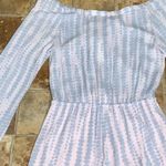 Olivaceous Pastel Blue & Pink Giraffe Print Long Sleeves Off Shoulder Romper L Photo 10