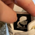 Karl Lagerfeld Womens New  Cat Choupette Print Sneakers Shoes Black & White Photo 4