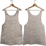 Storia Leopard Print Jacquard Overall Mini Dress Women's Large Beige Boho NWOT Photo 0