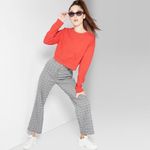 Wild Fable • plaid check wide leg zip pants Photo 10