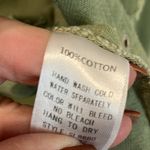 She & Sky  sage green embroidery distressed stap button jacket drop shoulder Photo 6