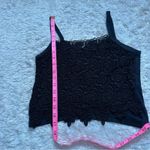 Vintage 90s Black Lace Cropped Tank Top Whimsygoth Festival Boho Photo 4