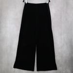 Black Velvet Wide Leg Boho Pull On Party Glam Straight Leg Trousers Pant S Small Photo 1