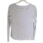 LOFT Womens Sz S Gray Top Long Sleeve Cotton Blend Knit Pullover Shirt Marled Photo 0