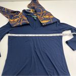 Ralph Lauren Lauren  Equestrian Bridle Print Scarf Blue Gold Top Petite Small Photo 4