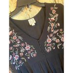 Blue Rain women’s dress size small, black embroidered floral Photo 1