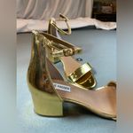 Steve Madden Irenee Gold Ankle Strap Dress Sandals 2” Block Heels Size 10 Photo 8