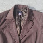 Rafaella  Padded Shoulder Pinstripe Blazer Jacket Photo 1