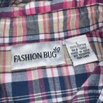 Fashion Bug plaid button up top women’s size large Photo 5
