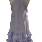 Rebecca Taylor  Womens Halter Dress Size 4 100% Cotton Ruffle Purple Photo 2