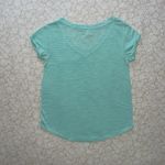 Aerie  Mint Green Striped V-Neck Shirt Photo 2