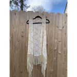 Cato  Size Large‎ Sleeveless Cardigan Fringe Paisley Light Pale Yellow Boho Photo 1