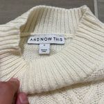 And now this cable knit mock neck long sleeve sweater size small pearl detail White Photo 3