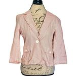 Patchington Womens Blazer Jacket Size PS Size Petite Small Striped Short Cotton Orange Photo 0