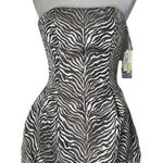 Jessica McClintock  Animal Print Strapless‎ Dress Size 4 Bubble Hem Statement NEW Photo 0
