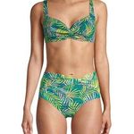 Lands' End Chlorine Resist Twist Front Underwire Bikini Swimsuit Top Green 6 Photo 0