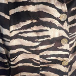 Talbots Brown and Cream Blazer with Animal Print Silk Cotton Blend Career Modern Photo 6