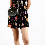 Ted Baker  Dayna‎ Rhubarb Floral Buttoned Tropical Romper Black Size 4 NWT Photo 0