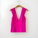NWT Jay Godfrey Womens‎ Deep V Midi Cocktail Party Dress Sz 10 Fuschia Pink Photo 5