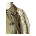 Anthropologie  Hei Hei Olive‎ Green Shimmer Sequin Sleeve Anorak Jacket Coat XS Photo 5