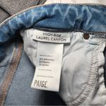 Paige  High Rise Canyon jeans in Laurel 31 Flare Blue Stretchy Photo 9