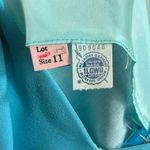 American Vintage 50's Blue Sleeveless Pleated Belted Gemstone Dress small Photo 14