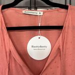 SheIn BRAND NEW Rusttydustty Swiss Dot Tie Neck Lantern Sleeve Peplum Blouse Size 0XL Photo 4