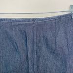 Anthropologie  Dark Wash Blue Jean Denim Skirt with Stripe Embroidery Sz XS Photo 4