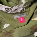 Vince Camuto  olive floral print lined long sleeve dress with semi-sheer sleeves Photo 6