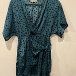 Illa Illa Teal Polka Dot Wrap Dress by   size s Photo 0