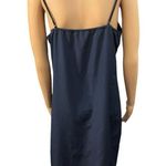 Madewell  Navy Blue V Neck Satin Mini Slip Dress Women’s Size 8 Photo 2